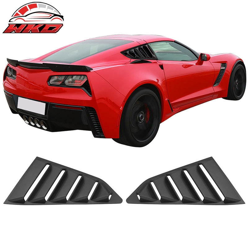 Wholesale 14-19 Chevy Corvette C7 Classic Style Side Window Louvers Pair Matte Black