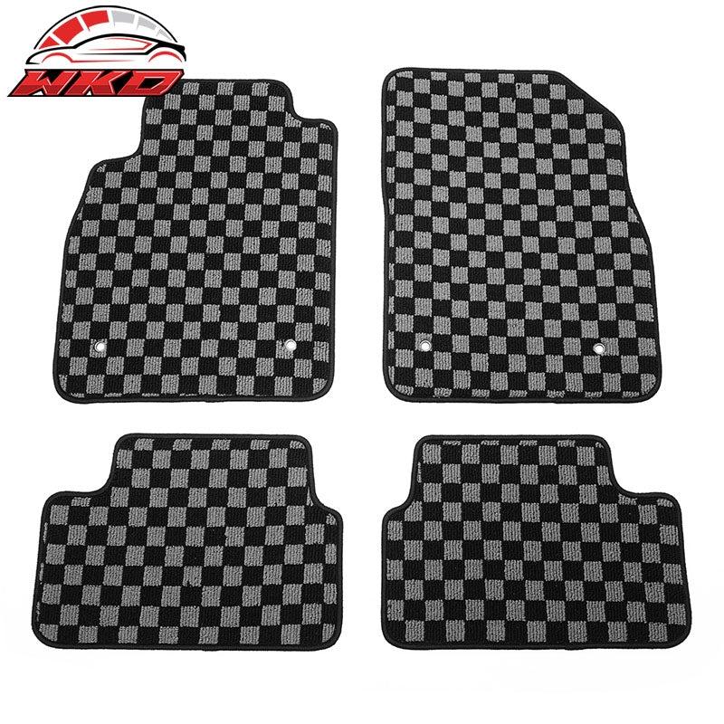 Wholesale For 08-16 Chevrolet Cruze Floor Mats Non-Slip Carpets Checkered Black Gray Plaid - Wikond Auto