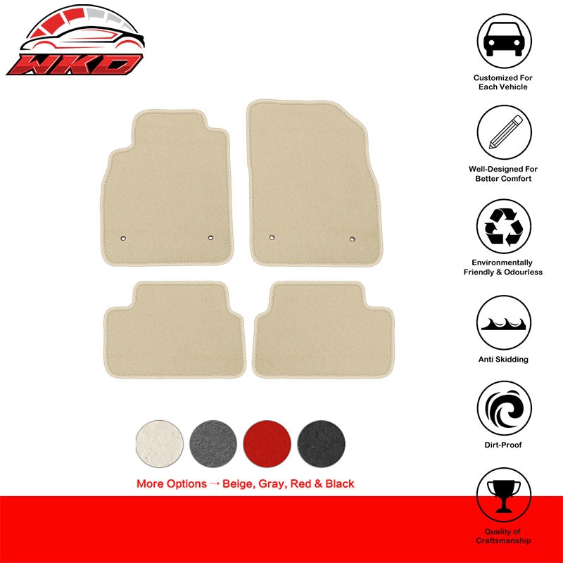 Fits 08-16 Chevrolet Cruze Floor Mats Nylon Beige Non-Slip Auto Carpets 4PC Set