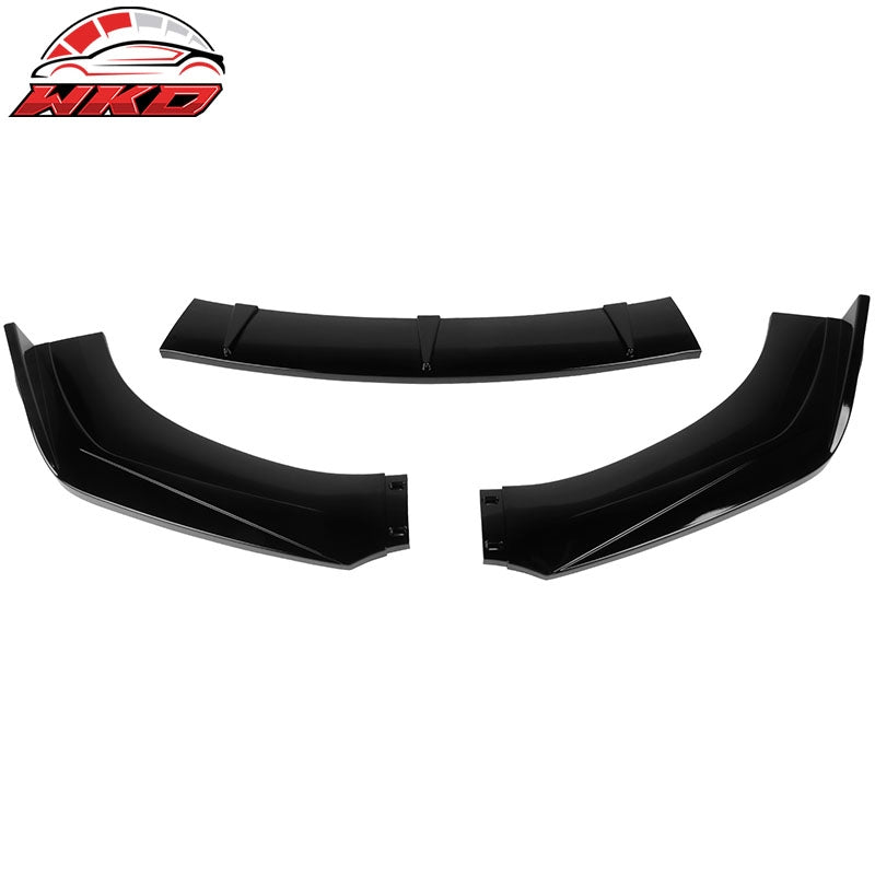 Fits 16-18 Chevrolet Cruze Front Bumper Lip Spoiler 3PC PP Splitter Gloss Black