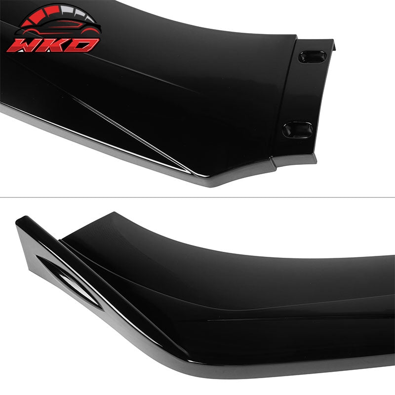 Fits 16-18 Chevrolet Cruze Front Bumper Lip Spoiler 3PC PP Splitter Gloss Black