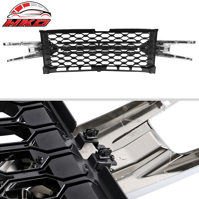 Fits 19-21 Chevrolet Silverado 1500 Replacement Front Bumper Hood Upper Grille