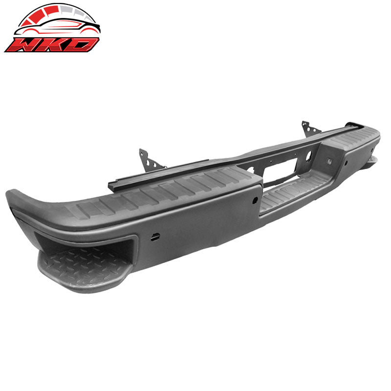Fits 14-19 Silverado GMC Sierra Unpainted Rear Step Bumper w/ Sensor Holes
