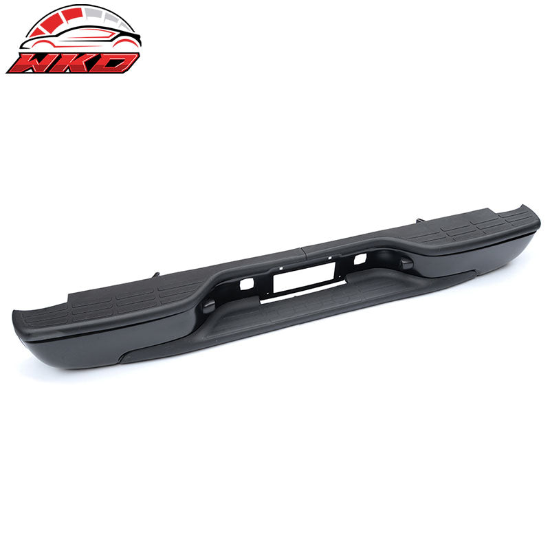 Fits 99-06 Silverado Sierra Fleetside Styleside Rear Step Bumper Black w/ Light