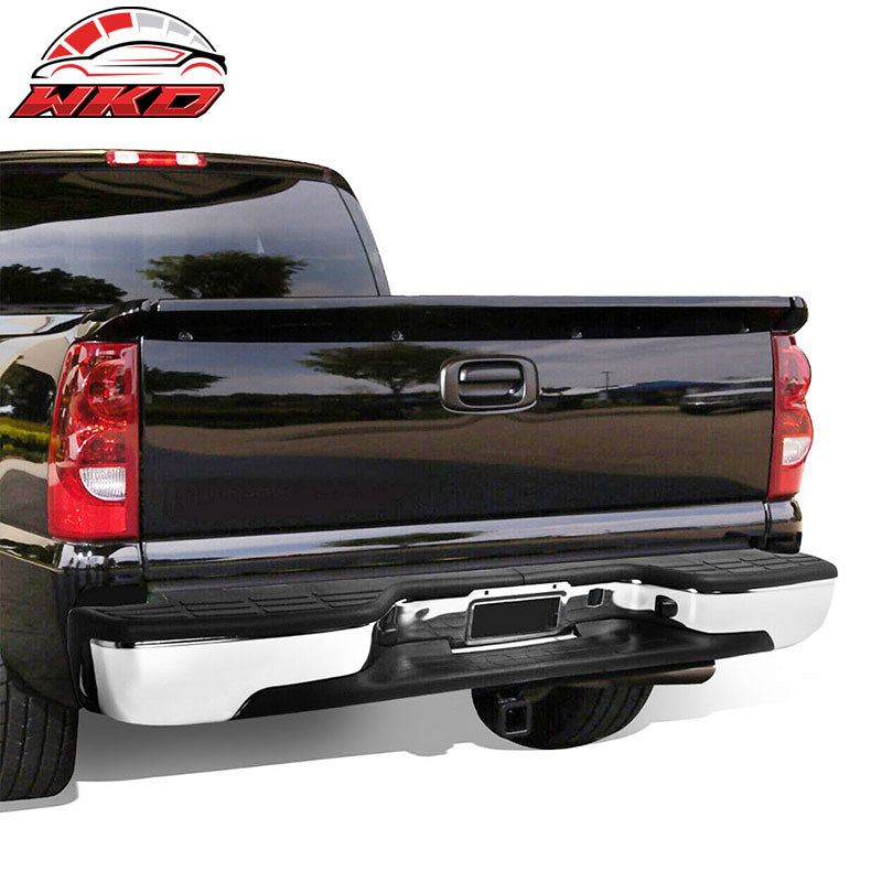 Fits 99-07 Silverado Sierra 2500HD 3500 Fleetside Rear Step Bumper - Chrome
