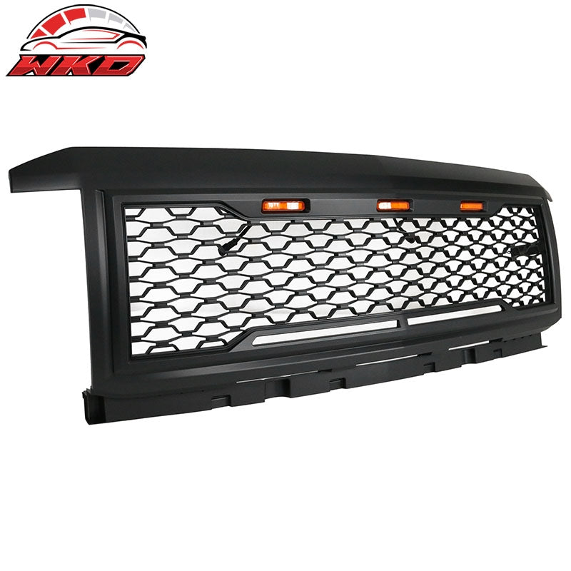 Fits 15-18 Chevy Silverado 2500 3500 Front Bumper Hood Mesh Grille - Matte Black