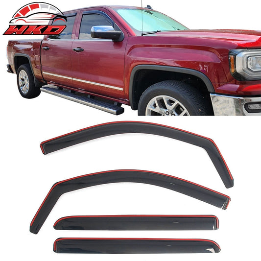 Wholesale 14-18 Chevrolet Silverado & GMC Sierra 1500 Crew In-Channel Window Visors - Wikond Auto