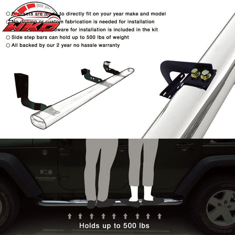 Fits 99-13 Silverado Extended Cab 4In Stainless Steel Side Step Running Boards