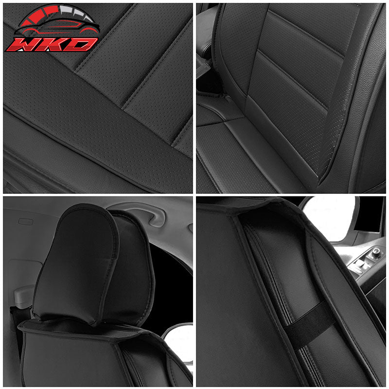 Fits 07-23 Silverado 1500 2500/3500HD Seat Covers Black PU Leather 5 Seats Set