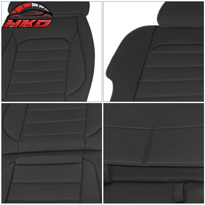 Fits 07-23 Silverado 1500 2500/3500HD Seat Covers Black PU Leather 5 Seats Set