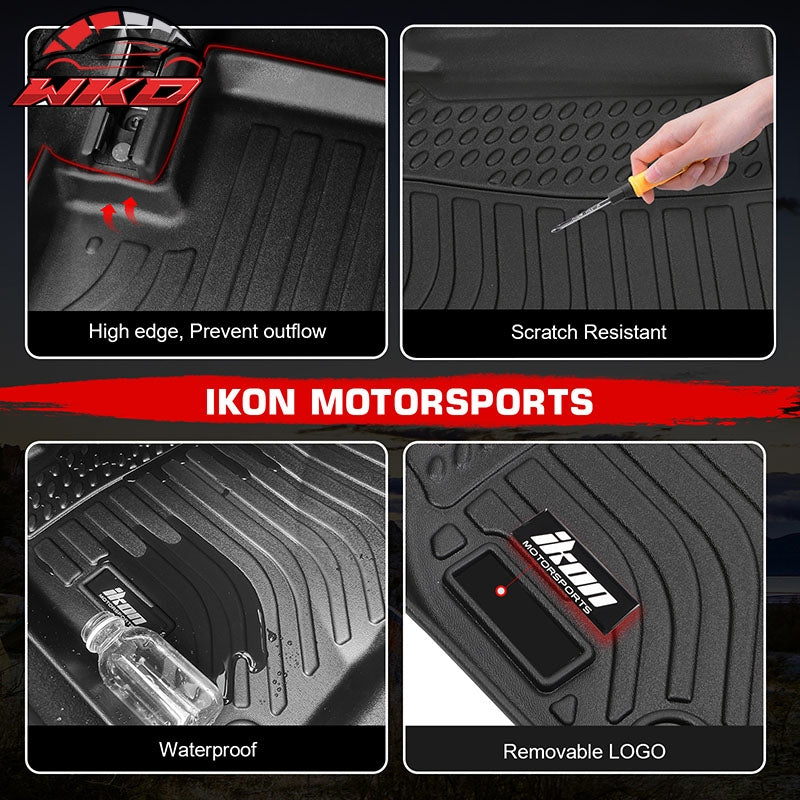 Fits 13-15 Chevrolet Spark Heavy Duty Floor Mats 3PCS Front 2nd Row Liners TPE