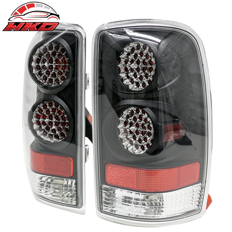 Fits 00-06 Chevrolet Suburban Yukon Tahoe Tail Lights Black Housing Clear Lens