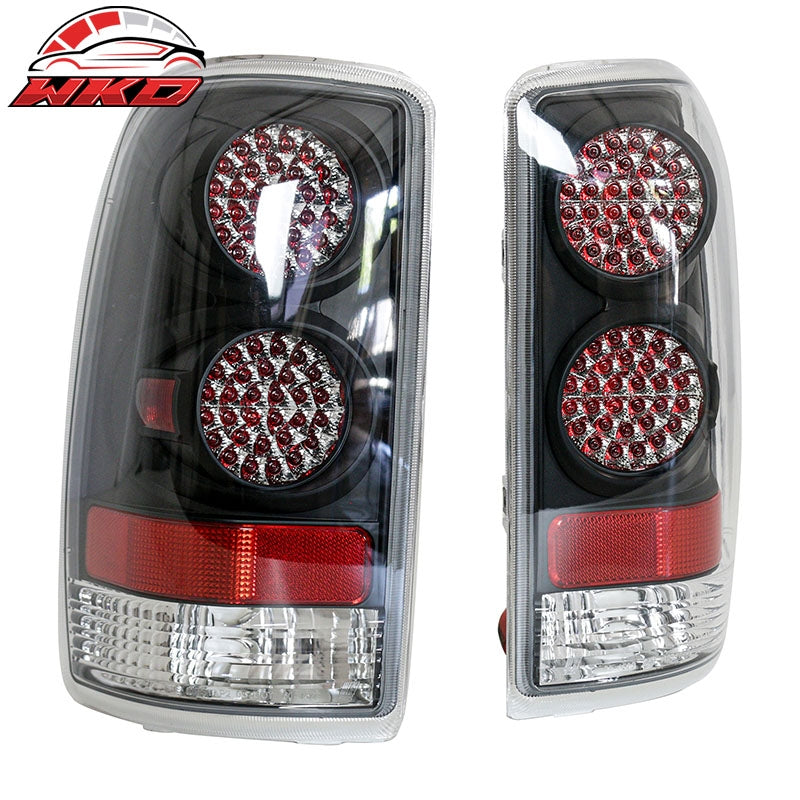 Fits 00-06 Chevrolet Suburban Yukon Tahoe Tail Lights Black Housing Clear Lens