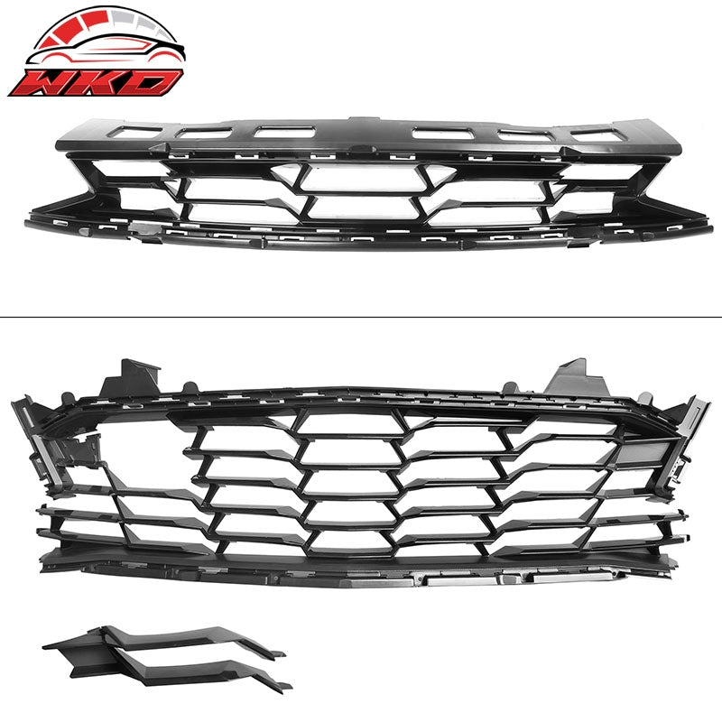Fits 19-24 Chevy Camaro 19 SS Style PP Front Bumper Cover w/ Matte Black 3PC Lip