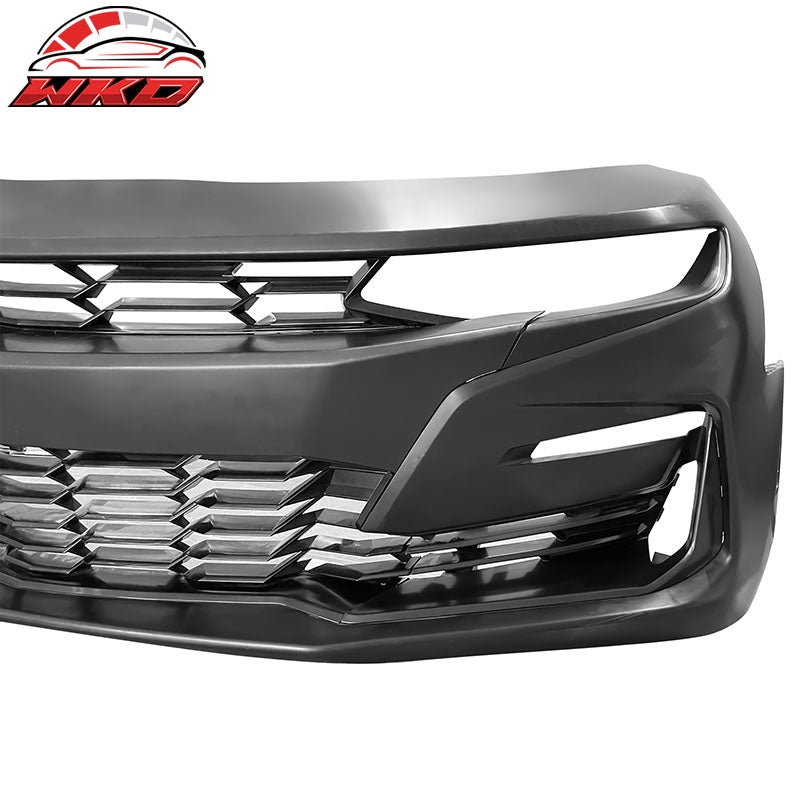 Fits 19-24 Chevy Camaro 19 SS Style Front Bumper Cover w/ Carbon Fiber Print Lip