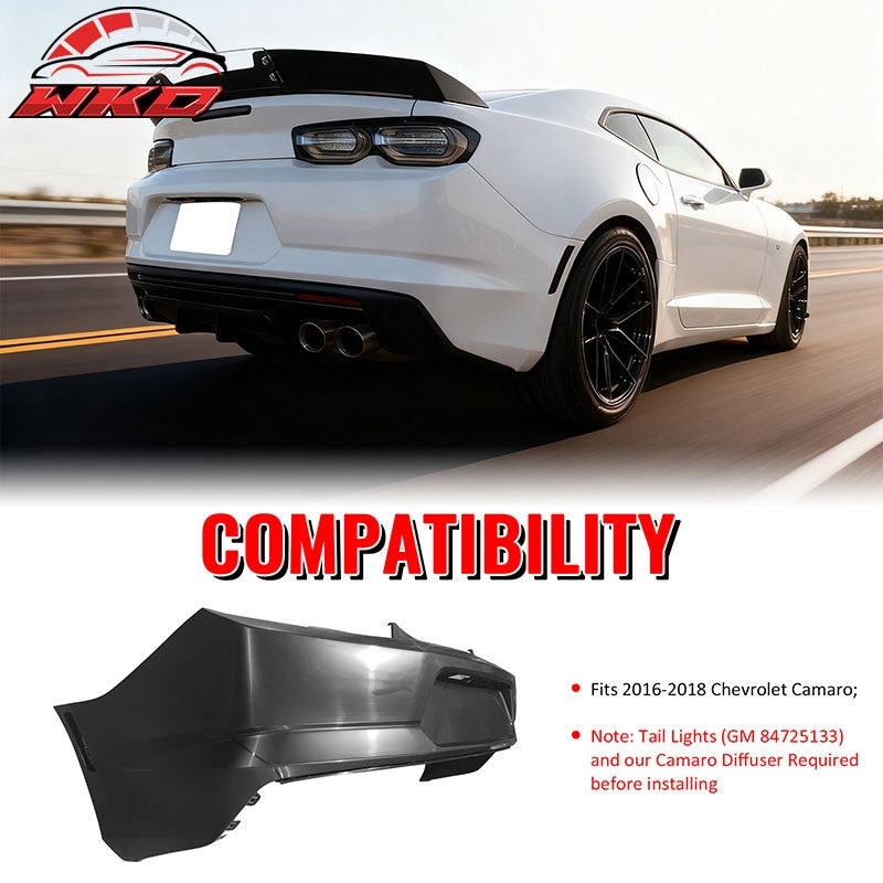Wholesale 16-18 Chevy Camaro 19 ZL1 Style Fold Rear Bumper Cover Conversion PP - Wikond Auto