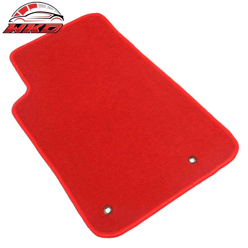 Fits 10-15 Chevy Camaro Floor Mats Nylon Red Non-Slip Auto Carpets 2PC Set
