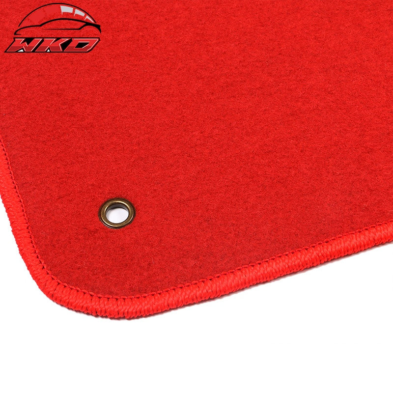 Fits 10-15 Chevy Camaro Floor Mats Nylon Red Non-Slip Auto Carpets 2PC Set