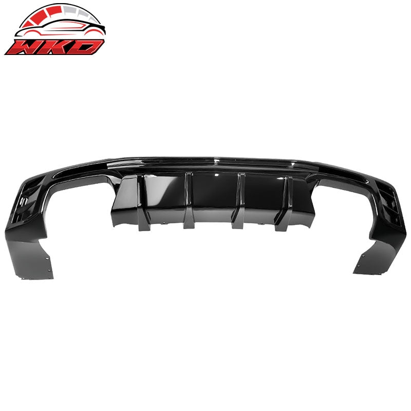 Fits 16-24 Chevy Camaro Ikon Style Rear Bumper Lip Diffuser 1PC Glossy Black PP