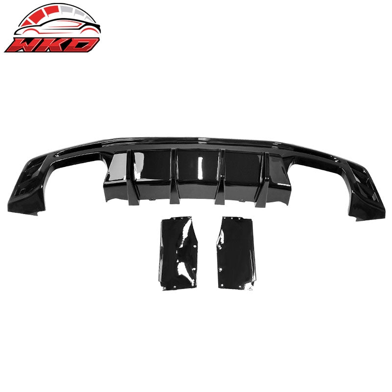 Fits 16-24 Chevy Camaro Ikon Style Rear Bumper Lip Diffuser 1PC Glossy Black PP