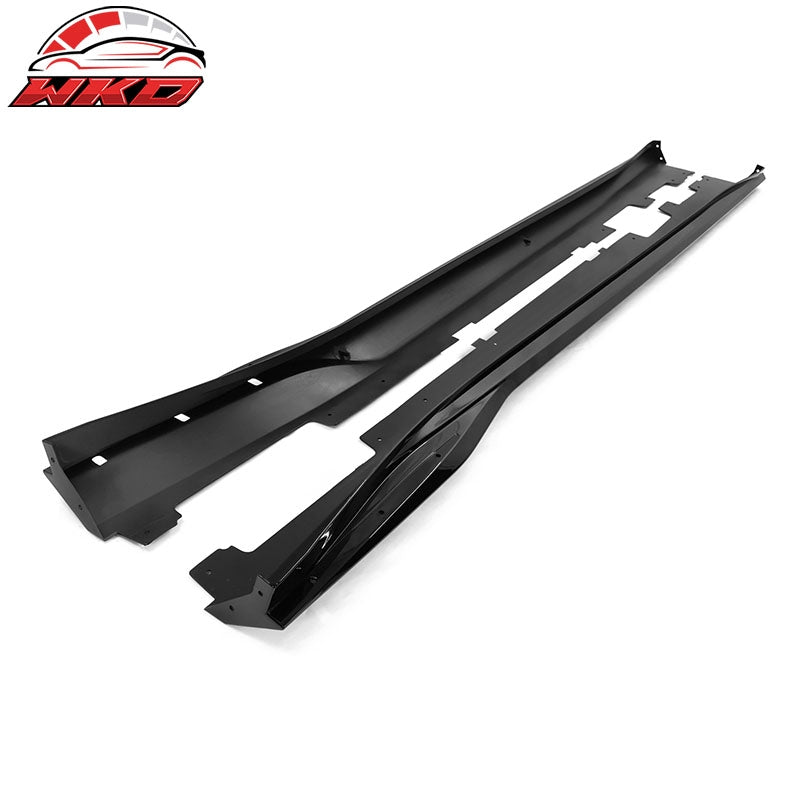 For 16-24 Chevy Camaro Ikon V2 Style Side Skirts Rocker Panel Gloss Black 4PC PP