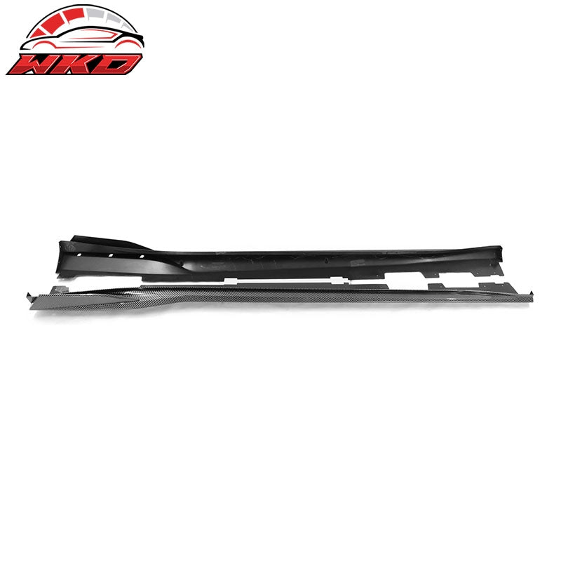 Fits 16-24 Chevy Camaro Ikon V2 Style Side Skirts Carbon Fiber Print 4PCS PP