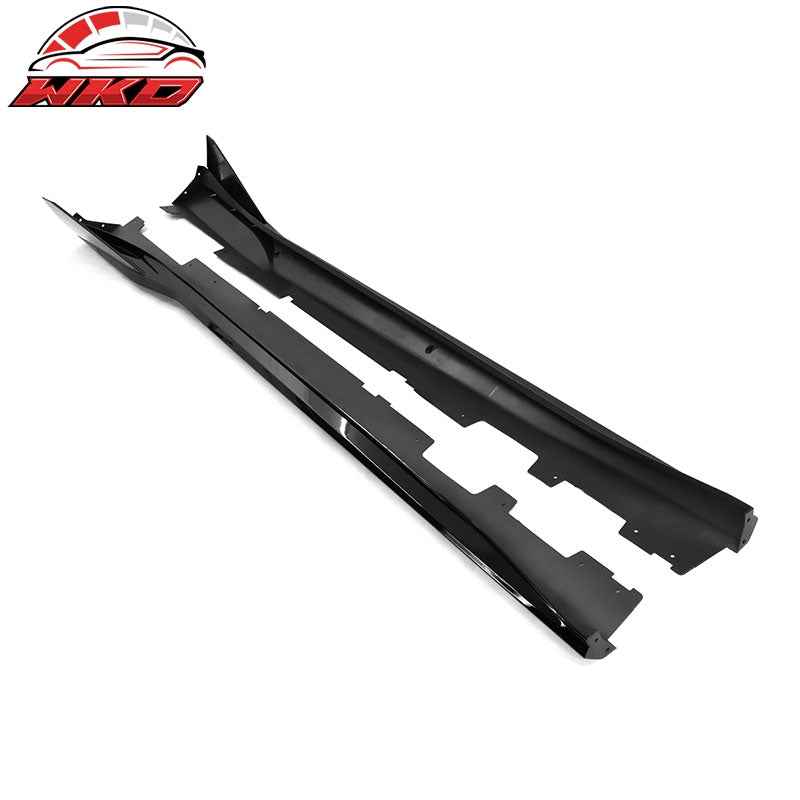 For 16-24 Chevy Camaro Ikon V3 Style Gloss Black Side Skirts Rocker Panel 4PC PP