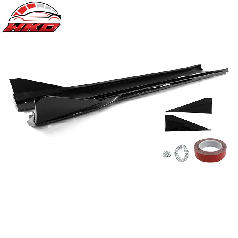For 16-24 Chevy Camaro Ikon V3 Style Gloss Black Side Skirts Rocker Panel 4PC PP