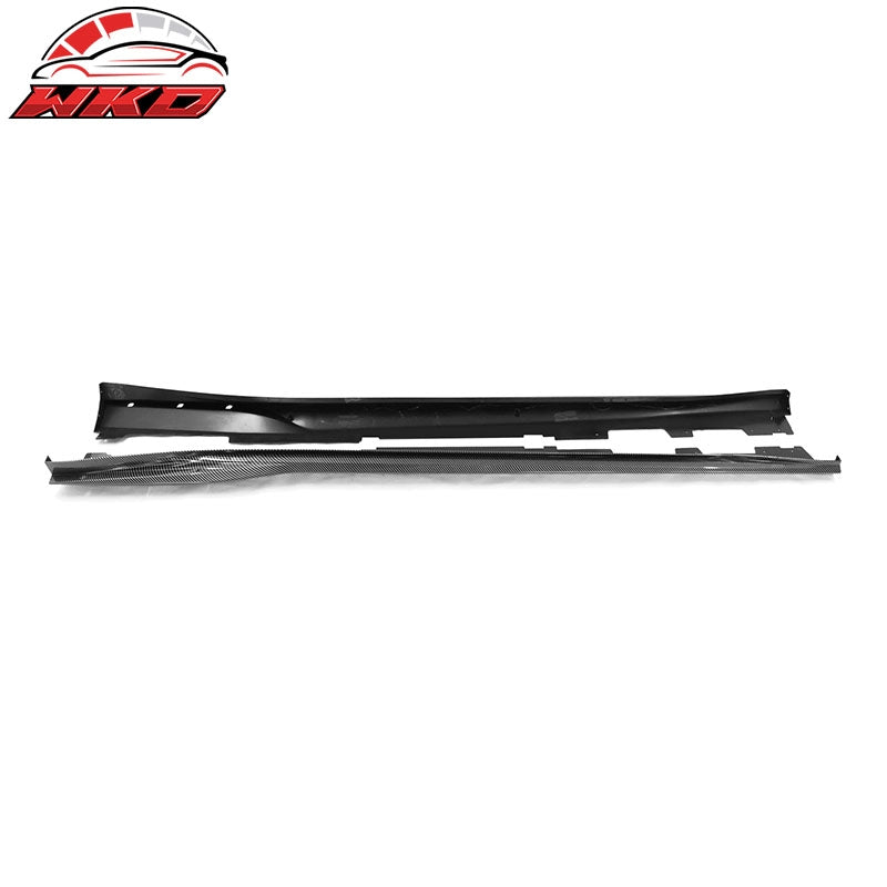 Fits 16-24 Chevy Camaro Ikon V3 Style 4PCS Side Skirts Carbon Fiber Print PP