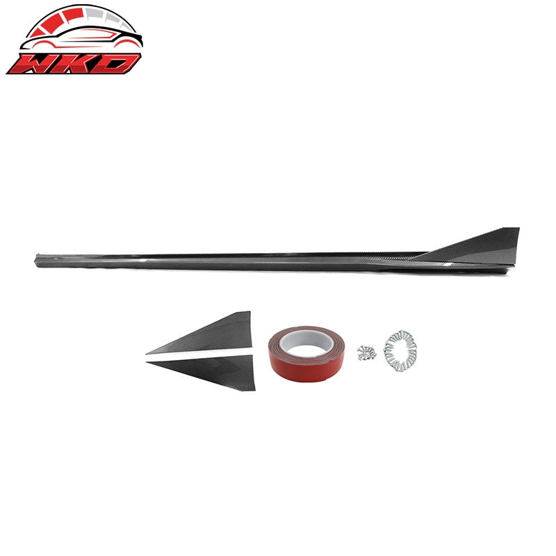 Fits 16-24 Chevy Camaro Ikon V3 Style 4PCS Side Skirts Carbon Fiber Print PP
