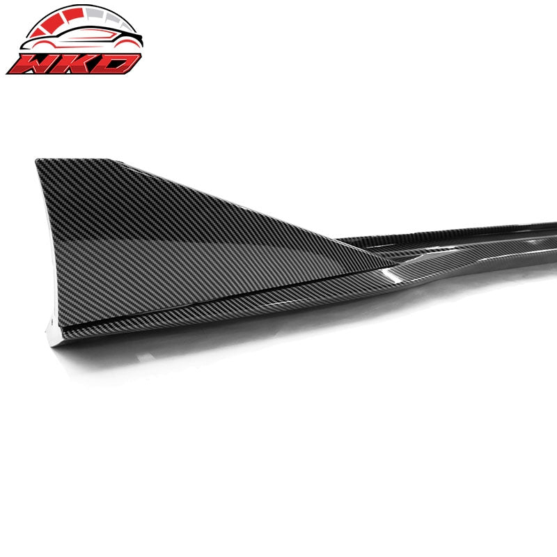 Fits 16-24 Chevy Camaro Ikon V3 Style 4PCS Side Skirts Carbon Fiber Print PP