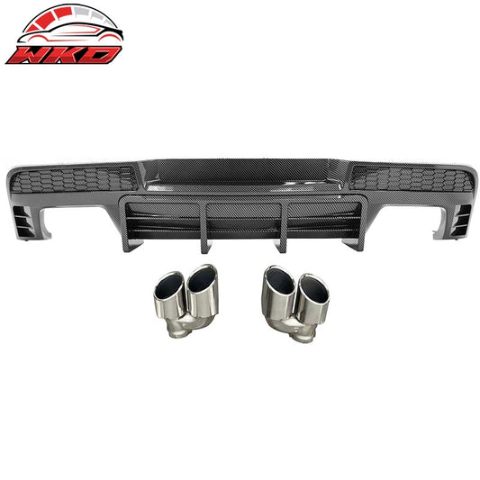 Wholesale 14-15 Chevy Camaro LT LS Rear Diffuser Carbon Fiber Print + Exhaust Tips