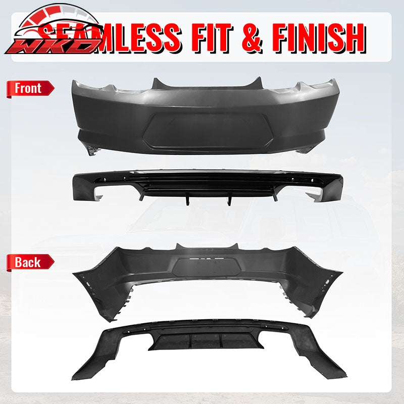 Wholesale 19-24 Chevy Camaro LT/LS/SS/ZL1 OE Style Rear Bumper Cover & Gloss Diffuser - Wikond Auto