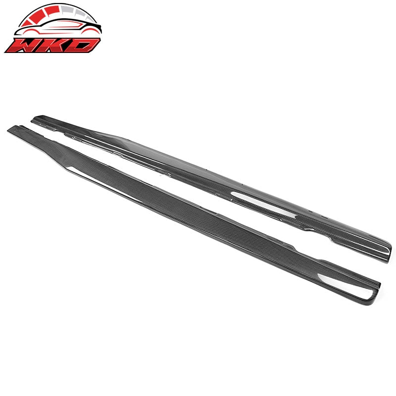 Fits 10-15 Chevy Camaro IKON Style Side Skirts Extension 2PC Matte Carbon Fiber