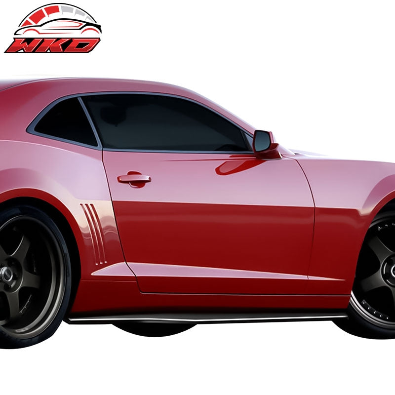Fits 10-15 Chevy Camaro IKON Style Side Skirts Extension 2PC Matte Carbon Fiber