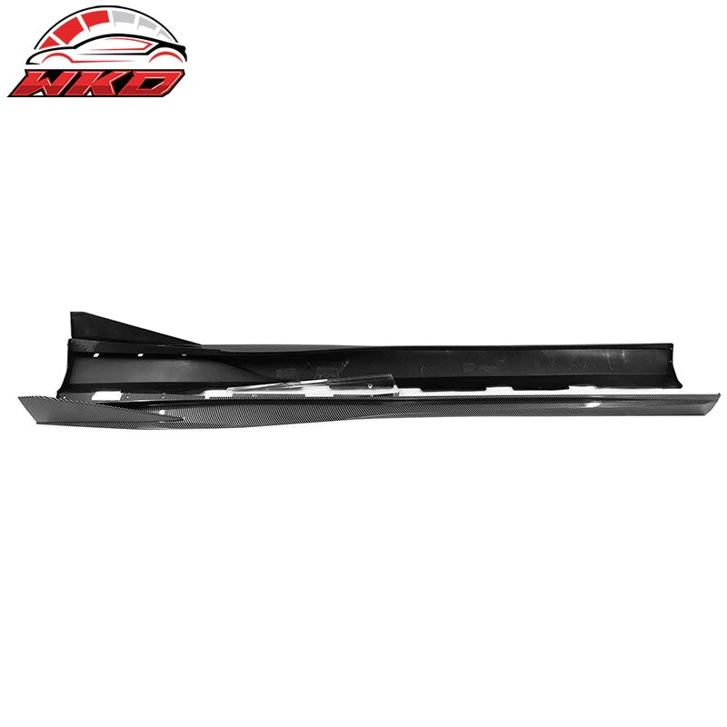 For 10-15 Chevy Camaro IKON V3 Style Side Skirts Extension Carbon Fiber Print PP