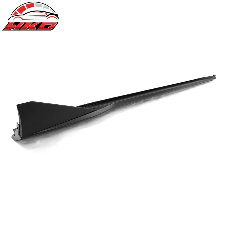Fits 16-24 Chevy Camaro IKON V3 Style 4PCS Side Skirts Extension PP Matte Black