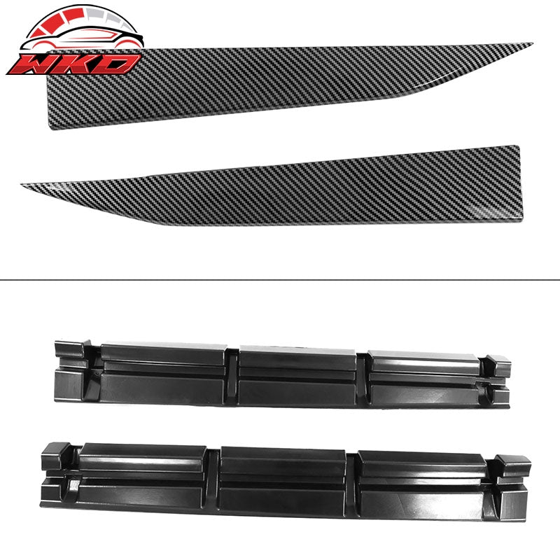 Fits 16-24 Chevy Camaro Rocker Style Side Skirts Lip Carbon Fiber Print 4PCS PP