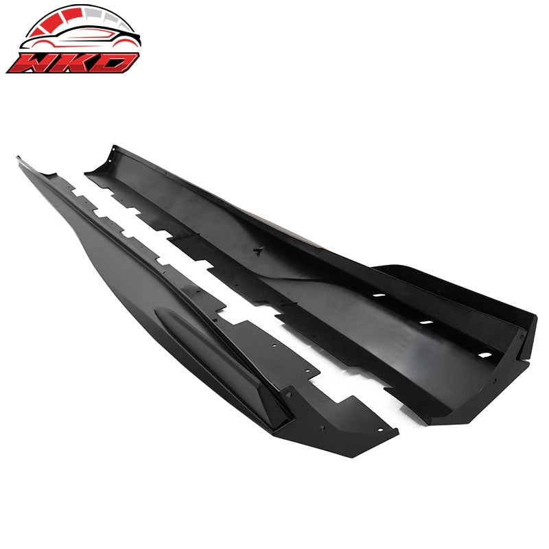 Fits 10-15 Chevy Camaro Rocker Style Add On Side Skirts Panels Matte Black PP