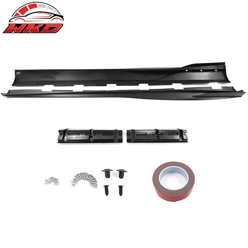 Fits 10-15 Chevy Camaro Rocker Style Add On Side Skirts Panels Matte Black PP