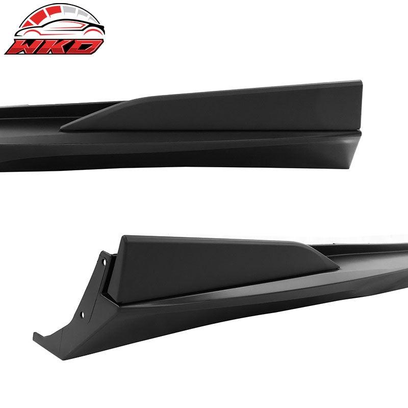 Fits 10-15 Chevy Camaro Rocker Style Add On Side Skirts Panels Matte Black PP