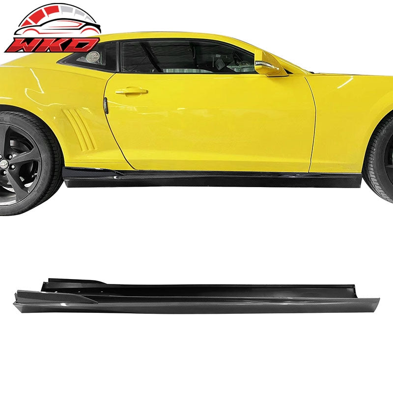 Wholesale 10-15 Chevy Camaro Rocker Style Add On Side Skirts Carbon Fiber Print PP