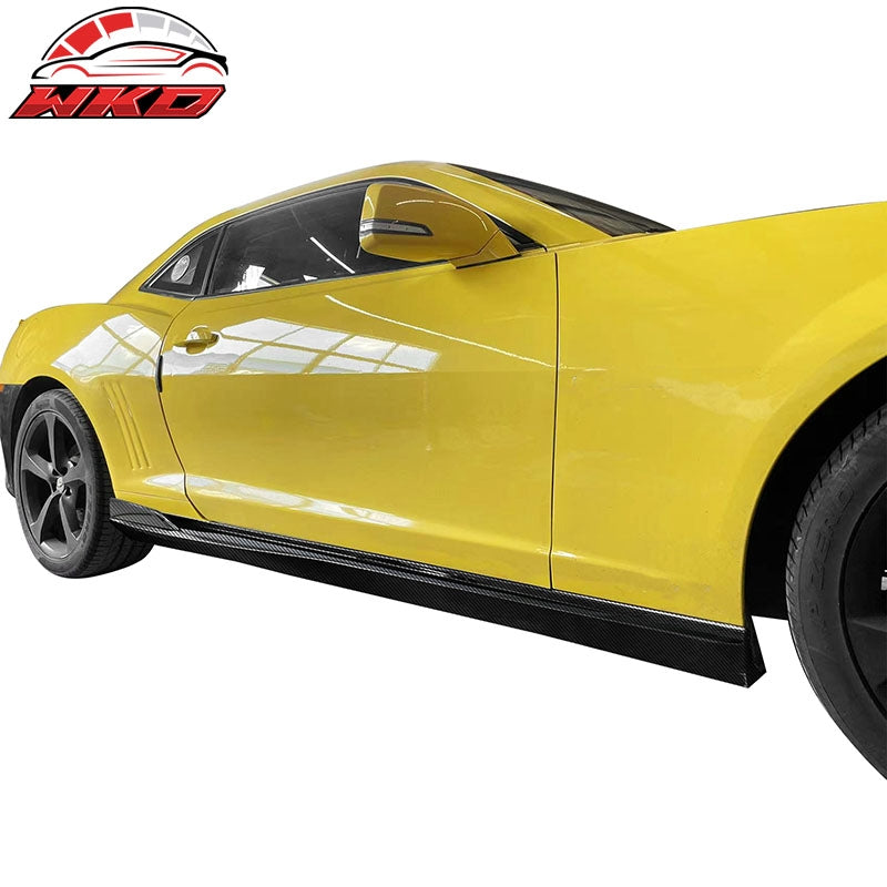 Fits 10-15 Chevy Camaro Rocker Style Add On Side Skirts Carbon Fiber Print PP