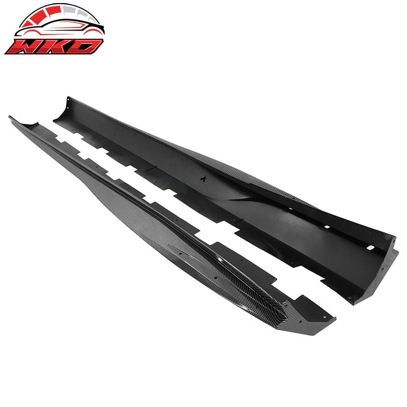 Fits 10-15 Chevy Camaro Rocker Style Add On Side Skirts Carbon Fiber Print PP