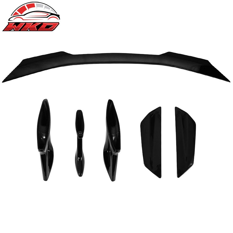 Fit 16-24 Chevy Camaro ZL1 1LE Style Rear Trunk Spoiler Wing Lip ABS Gloss Black
