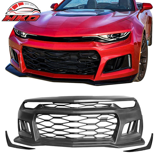 Wholesale 19-24 Chevy Camaro ZL1 Front Bumper Cover Conversion Kit Gloss Black Canard - Wikond Auto