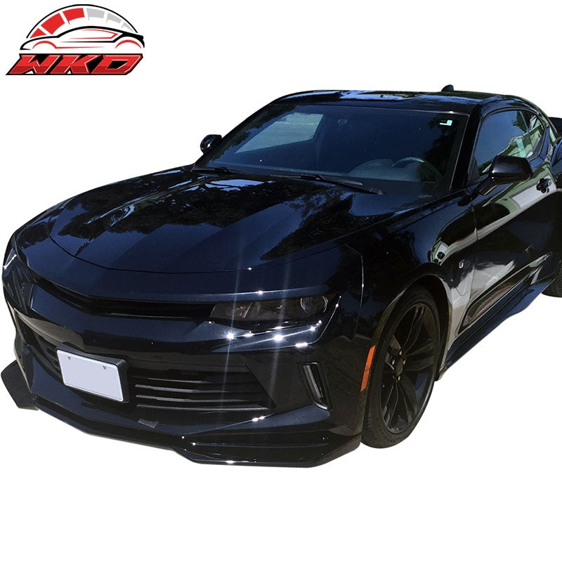 Fits 16-18 Chevy Camaro ZL1 Style Front Bumper Lip PP Gloss Black