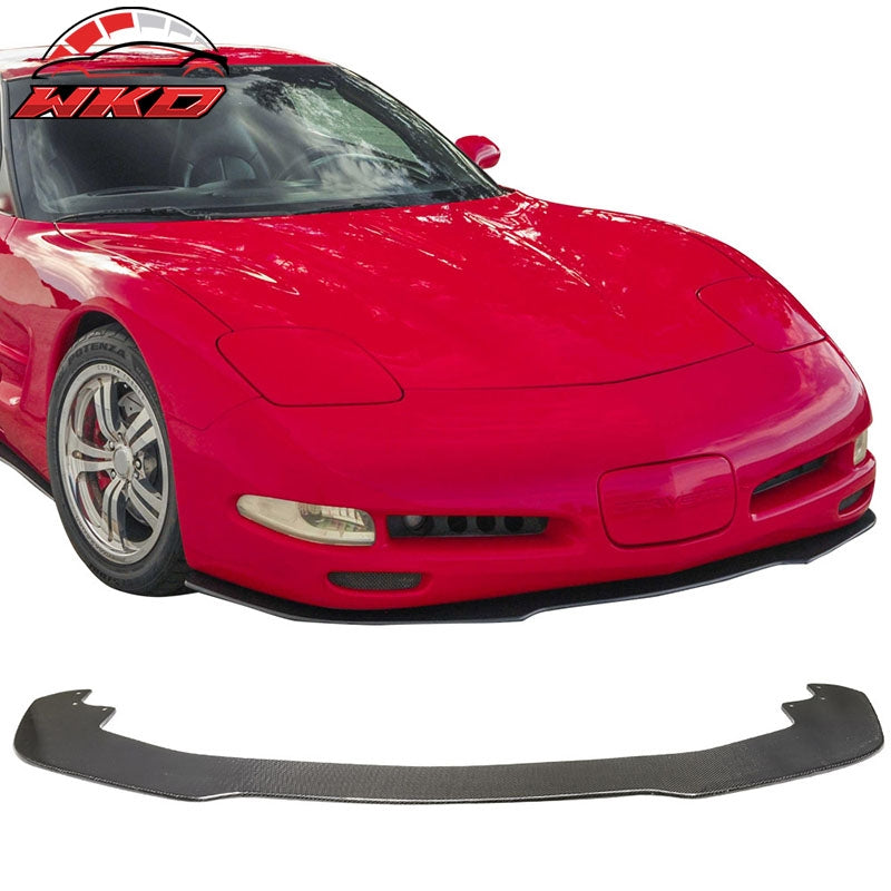 Fits 97-04 Chevy Corvette C5 IKON Style Front Bumper Lip - Matte Carbon Fiber