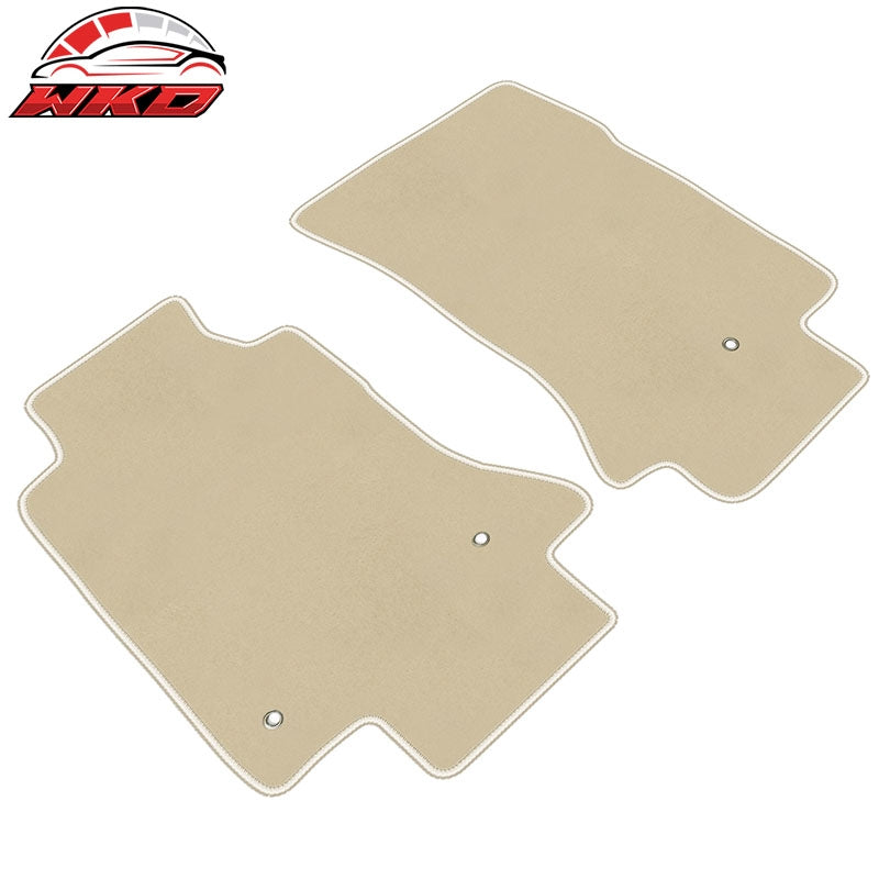Fits 05-13 Chevy Corvette C6 Car Floor Mats Liner Front Nylon Beige Carpets 2PC