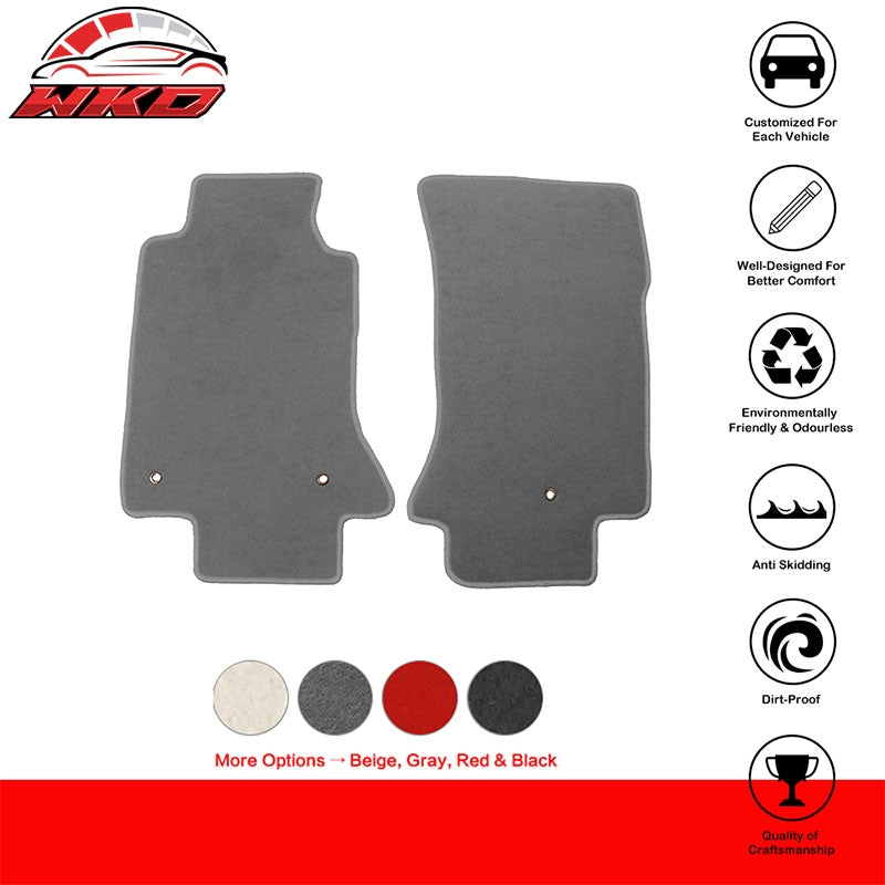 Fits 05-13 Chevy Corvette C6 Car Floor Mats Liner Front Nylon Grey Carpets 2PC